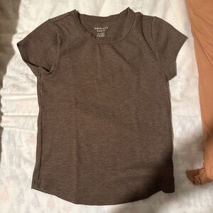 American Eagle Chocolate Ribbed Tee